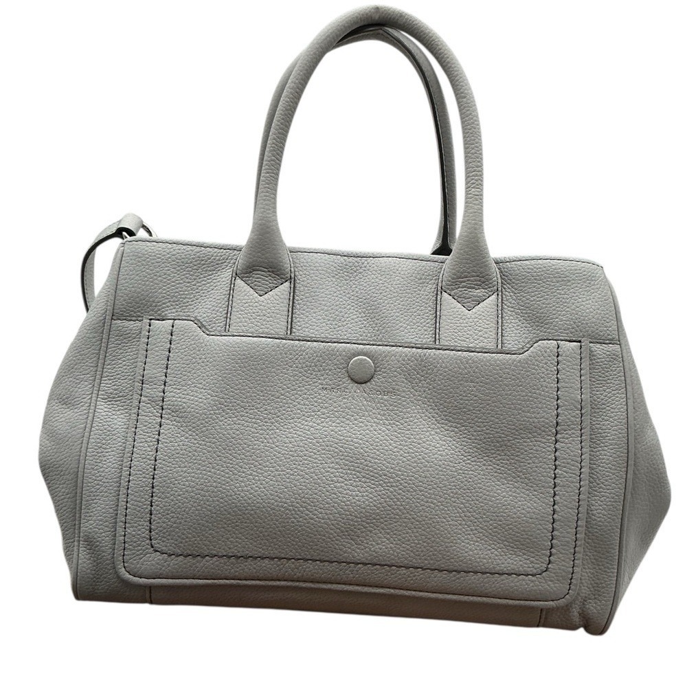 Marc Jacobs Empire City convertible leather tote bag in a shade of light grey - Picture 1 of 14